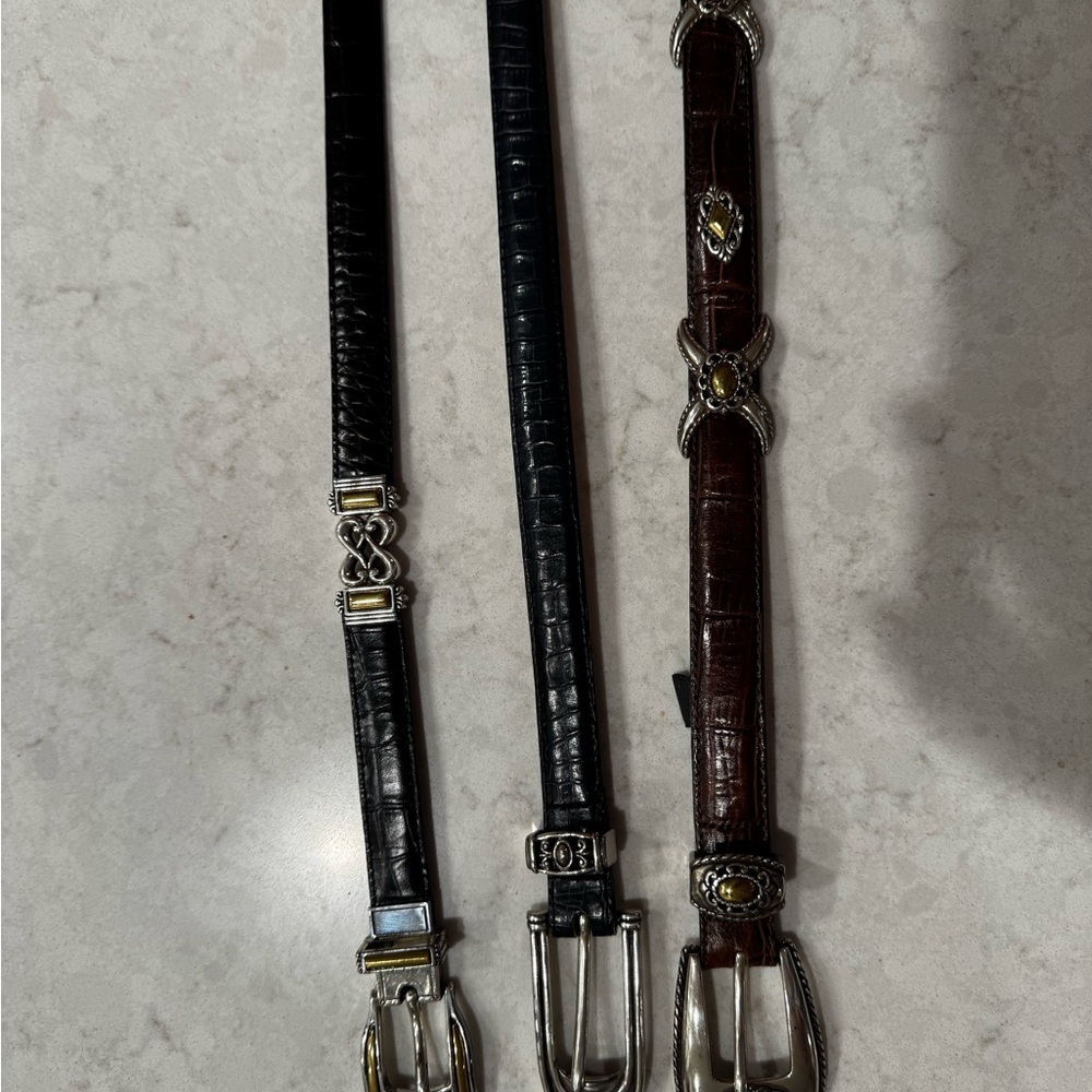 Set of 3 Brighton Leather Belts- Women’s Size Small